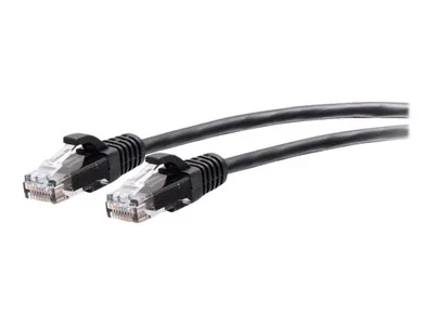 C2G 1ft (0.3m) Cat6a Snagless Unshielded (UTP) Slim Ethernet Network Patch Cable - Black - Patch kabel - RJ-45 (M) do RJ-45 (M) - 30 cm - 4.8 mm - UTP - CAT 6a - lisovaný, provedení bez hrbolků - černá