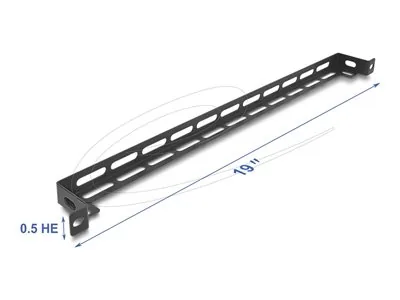 Delock - Stojanový panel pro usporádání kabelu - L-shaped, 50 mm, with cable tie fastening - cerná - 0.5U - 19"