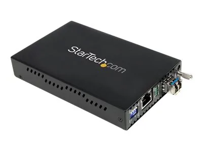 Startech 1000 Mbps Gigabit Single-Mode Copper to Fiber Media Converter - Ethernet (1000Base-T) to LC Fiber Converter (ET1000S40LC2) - Konvertor médií s optickými vlákny - 1GbE - 1000Base-LX, 1000Base-SX, 1000Base-T - RJ-45 / jednoduchý režim LC - až 40 km