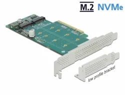 Delock PCI Express x8 Card to 2 x internal NVMe M.2 Key M - Bifurcation - Řadič úložiště - M.2 - M.2 NVMe Card - nízký profil - PCIe 4.0 x8