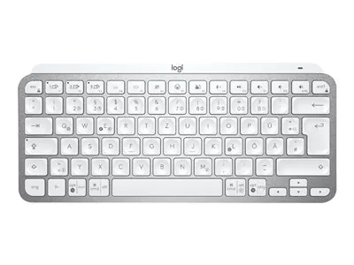 Logitech MX Keys Mini - Klávesnice - podsvícená - bezdrátový - Bluetooth - QWERTZ - německá - bledě šedá