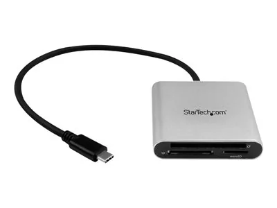 Startech USB 3.0 Flash Memory Multi-Card Reader/Writer with USB-C - SD microSD and CompactFlash Card Reader w/ Integrated USB-C Cable (FCREADU3C) - Čtečka karet (CF I, CF II, MMC, SD, microSD, SDHC, microSDHC, SXC, microSDXC) - USB 3.0