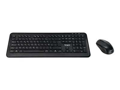 Targus - Klávesnice a sada myši - kombinace - full size - bezdrátový - 2.4 GHz - AZERTY - francouzská - černá