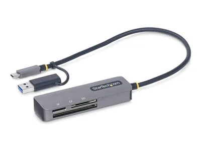 Startech USB 3.0 Multi-Media Memory Card Reader, SD/microSD/CompactFlash Card Reader, Portable USB 5Gbps Card Adapter, External USB-C Card Reader with Attached USB-A Adapter - Works with Any Operating System (FCREADMICRO3V2) - Čtečka karet (CF II, SDHC, m