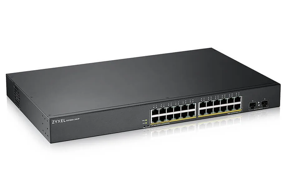 Zyxel GS1900-24HPv2 - Přepínač - inteligentní - 24 x 10/100/1000 (PoE) + 2 x 10/100/1000 - Lze montovat do rozvaděče, pro připevnění na zeď - PoE (170 W)
