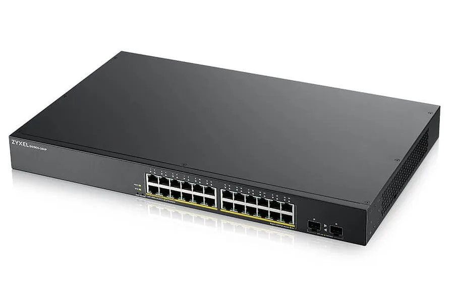 Zyxel GS1900-24HPv2 - Přepínač - inteligentní - 24 x 10/100/1000 (PoE) + 2 x 10/100/1000 - Lze montovat do rozvaděče, pro připevnění na zeď - PoE (170 W)