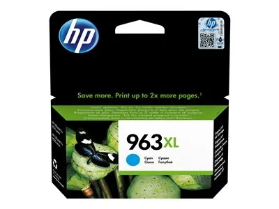 HP 963XL - 22.77 ml - Vysoká výtěžnost - azurová - originální - inkoustová cartridge - pro Officejet Pro 9010, 9012, 9014, 9015, 9016, 9019, 9020, 9022, 9025