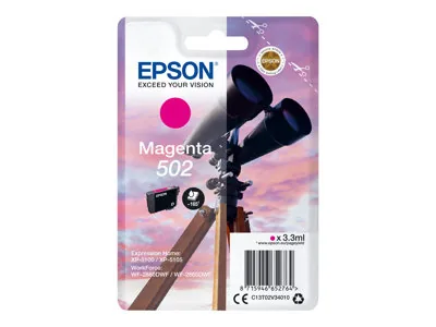 Epson 502 - 3.3 ml - purpurová - originální - blistr s RF / akustickým alarmem - inkoustová cartridge - pro Expression Home XP-5100, XP-5150; WorkForce WF-2860, WF-2865DWF, WF-2880DWF, WF-2885DWF