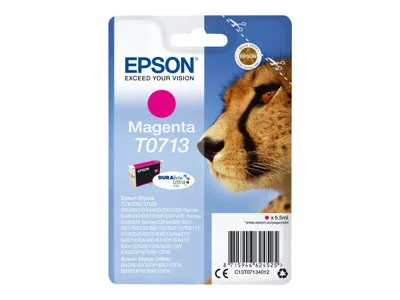 Epson T0713 - 5.5 ml - purpurová - originální - blistr s RF alarmem - inkoustová cartridge - pro Stylus DX9400, SX115, SX210, SX215, SX218, SX415, SX515, SX610; Stylus Office BX310, BX610