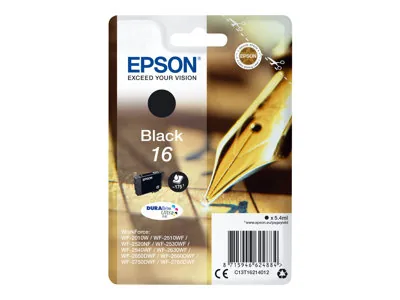 Epson 16 - 5.4 ml - černá - originální - inkoustová cartridge - pro WorkForce WF-2010, 2510, 2520, 2530, 2540, 2630, 2650, 2660, 2750, 2760