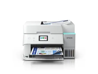 Epson EcoTank ET-4956 - Multifunkcní tiskárna - barva - tryskový - ITS - A4/Letter (média) - až 12 stran/min. (kopírování) - až 18 stran/min. (tisk) - 250 listy - 33.6 Kbps - Wi-Fi(ac), USB, LAN - bílá