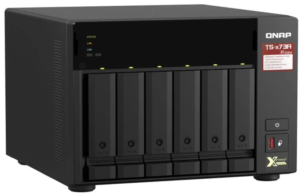 QNAP TS-673A-8G (Ryzen 2,2GHz 8GB RAM 6x SATA 2x M.2 NVMe slot 2x 2,5GbE 2x PCIe 4x USB)