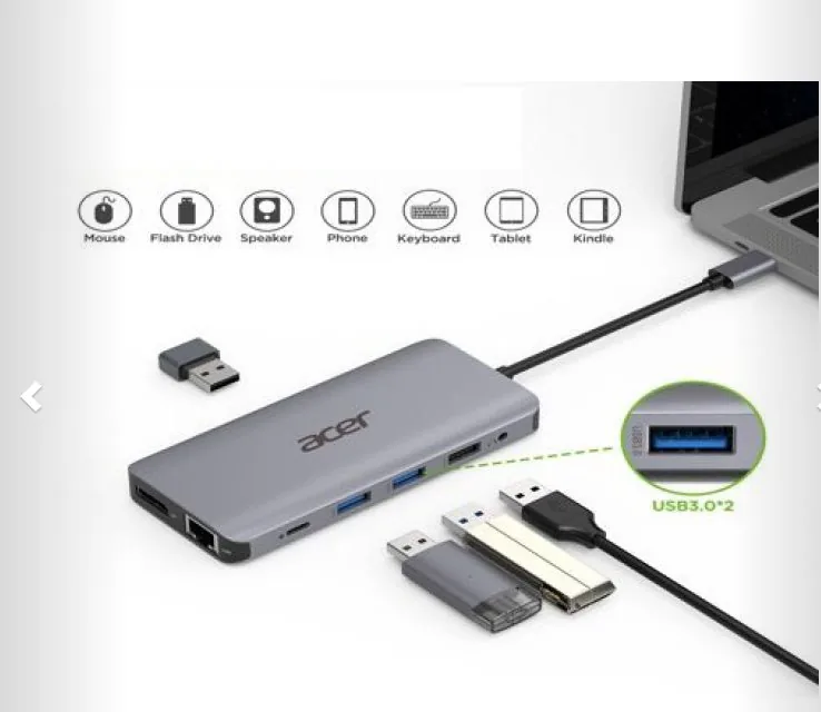 Acer 12in1 USB-C dongle (USB,HDMI,PD,CD,DP,RJ45)