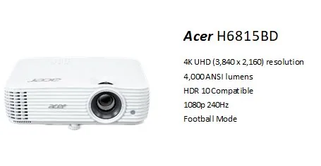 Acer H6815BD/DLP/4000lm/4K UHD/2x HDMI