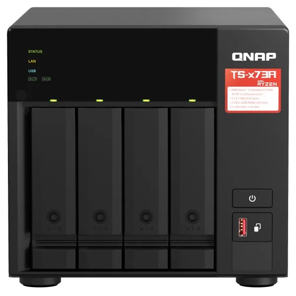 QNAP TS-473A-8G (Ryzen 2,2GHz 8GB RAM 4x SATA 2x M.2 NVMe slot 2x 2,5GbE 2x PCIe 4x USB)