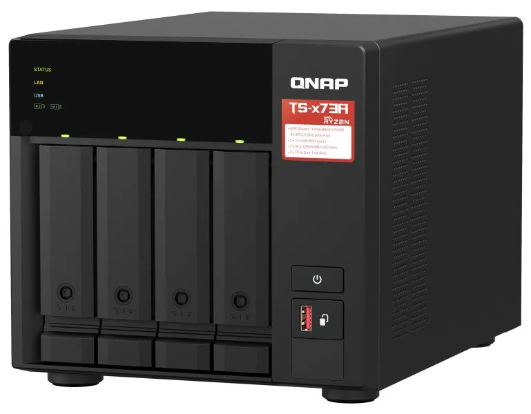 QNAP TS-473A-8G (Ryzen 2,2GHz 8GB RAM 4x SATA 2x M.2 NVMe slot 2x 2,5GbE 2x PCIe 4x USB)