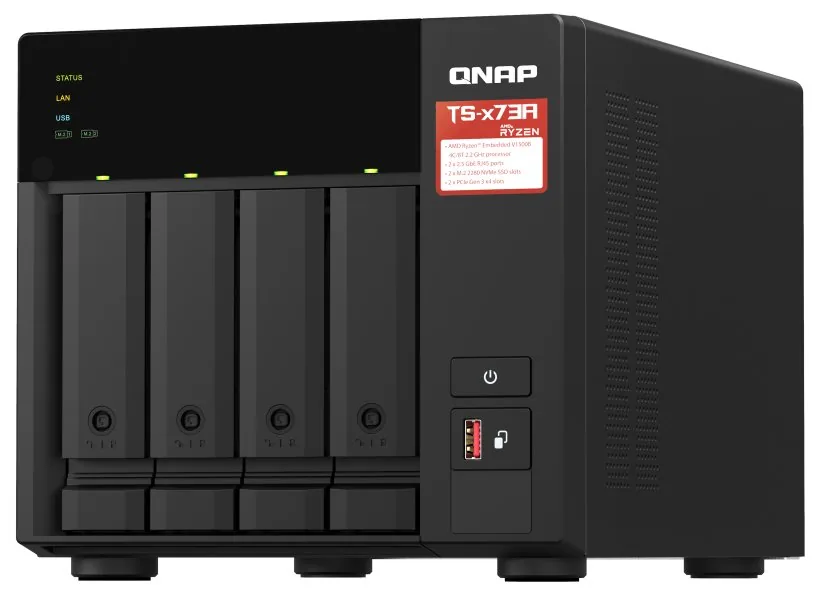 QNAP TS-473A-8G (Ryzen 2,2GHz 8GB RAM 4x SATA 2x M.2 NVMe slot 2x 2,5GbE 2x PCIe 4x USB)