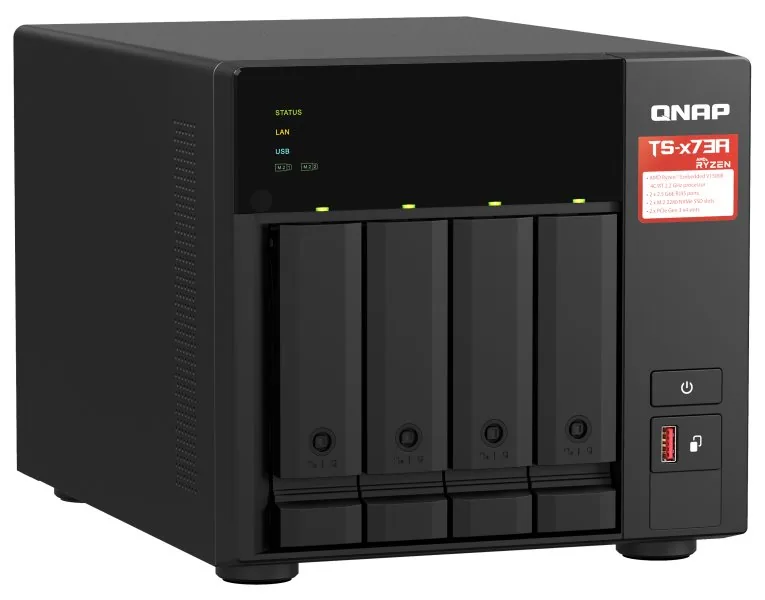 QNAP TS-473A-8G (Ryzen 2,2GHz 8GB RAM 4x SATA 2x M.2 NVMe slot 2x 2,5GbE 2x PCIe 4x USB)
