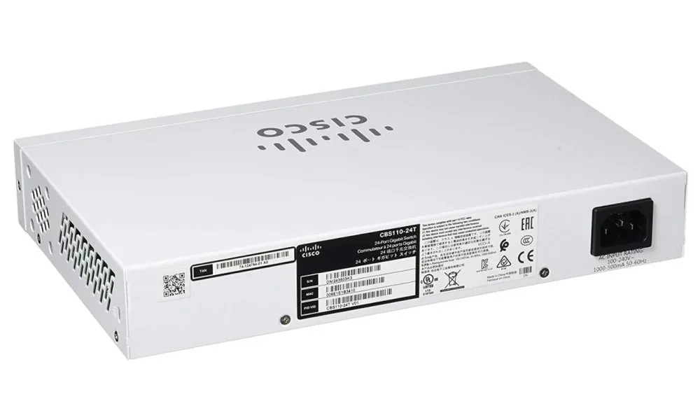Cisco Business 110 Series 110-24T - Přepínač - neřízený - 24 x 10/100/1000 + 2 x kombinace Gigabit SFP - Lze montovat do rozvaděče, desktop, pro připevnění na zeď