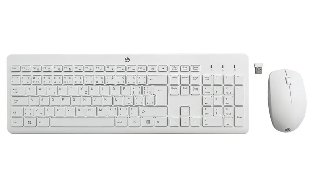 Bezdrôtová klávesnica a myš HP 230 - biela