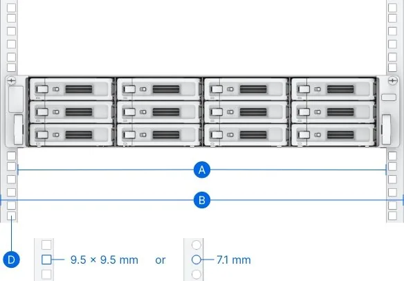 Synology - Sada kolejnic skříně - pro Synology RS820, SA3200, SA3400; RackStation RS1221, RS2421, RS3621, RS4021, RS820