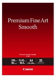 Canon Premium Fine Art FA-SM2 - Hladký - 16,5 mil - A4 (210 x 297 mm) - 310 g/m? - 82 libry - 25 listy fotografický papír - pro imagePROGRAF PRO-1000, PRO-300; PIXMA PRO-10S