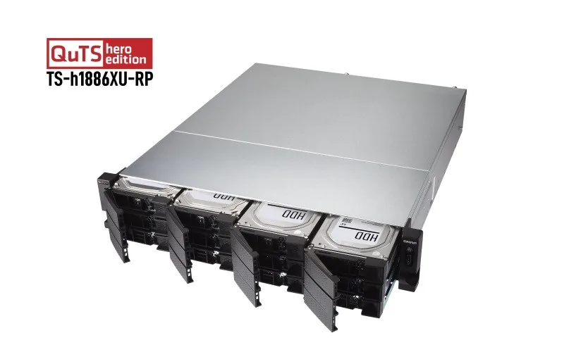 QNAP TS-h1886XU-RP-R2-D1622-32G (Xeon 3,2GHz, ZFS, 32GB ECC RAM, 12x3,5"+6x2,5", 4xGbE,2x10GbE SFP+)