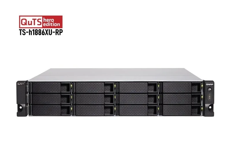 QNAP TS-h1886XU-RP-R2-D1622-32G (Xeon 3,2GHz, ZFS, 32GB ECC RAM, 12x3,5"+6x2,5", 4xGbE,2x10GbE SFP+)