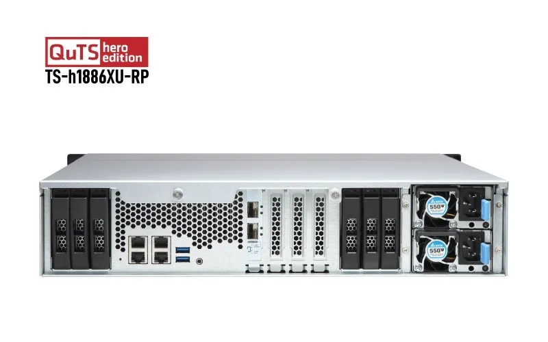QNAP TS-h1886XU-RP-R2-D1622-32G (Xeon 3,2GHz, ZFS, 32GB ECC RAM, 12x3,5"+6x2,5", 4xGbE,2x10GbE SFP+)