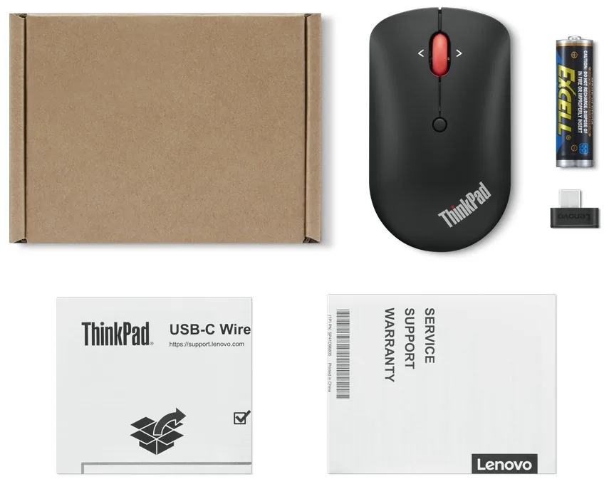 Lenovo ThinkPad Compact - Myš - pravák a levák - optický - 4 tlačítka - bezdrátový - 2.4 GHz - bezdrátový přijímač USB-C - černá - OEM - pro ThinkPad T16 Gen 4 21QN