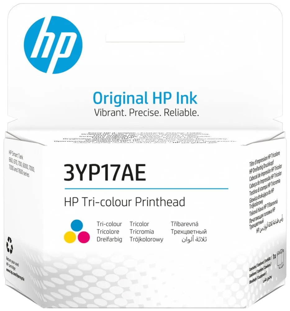HP - Tříbarevná - tisková hlava - pro Smart Tank 670, 675