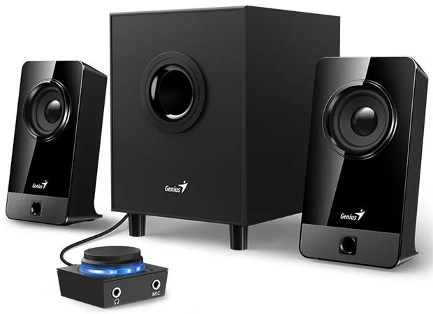 GENIUS reproduktory SW-2.1 300X 2.1 10W dřevěné černá