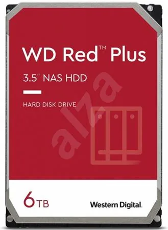 WD Red Plus WD60EFPX - Pevný disk - 6 TB - interní - 3.5" - SATA 6Gb/s - 5400 ot/min. - vyrovnávací paměť: 256 MB