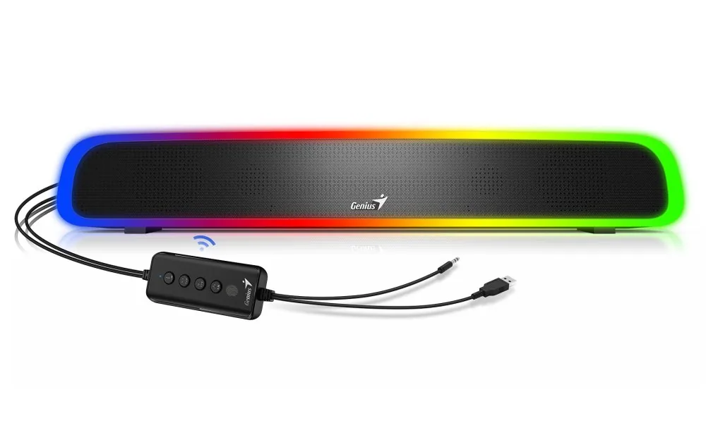 GENIUS repro USB SoundBar 200BT Bluetooth 3,5" jack 4W RGB černý