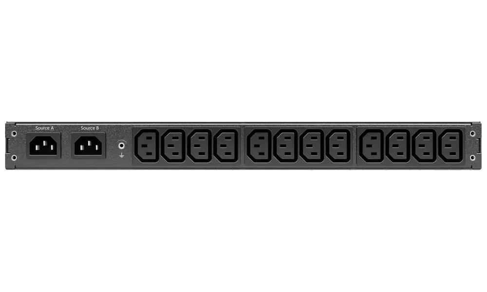 APC NetShelter - Automatický převodový spínač (k montáži na regál) - AC 207-253 V - 2000 VA - 1 fáze - Ethernet 10/100/1000, USB - výstupní konektory: 12 - 1U - černá