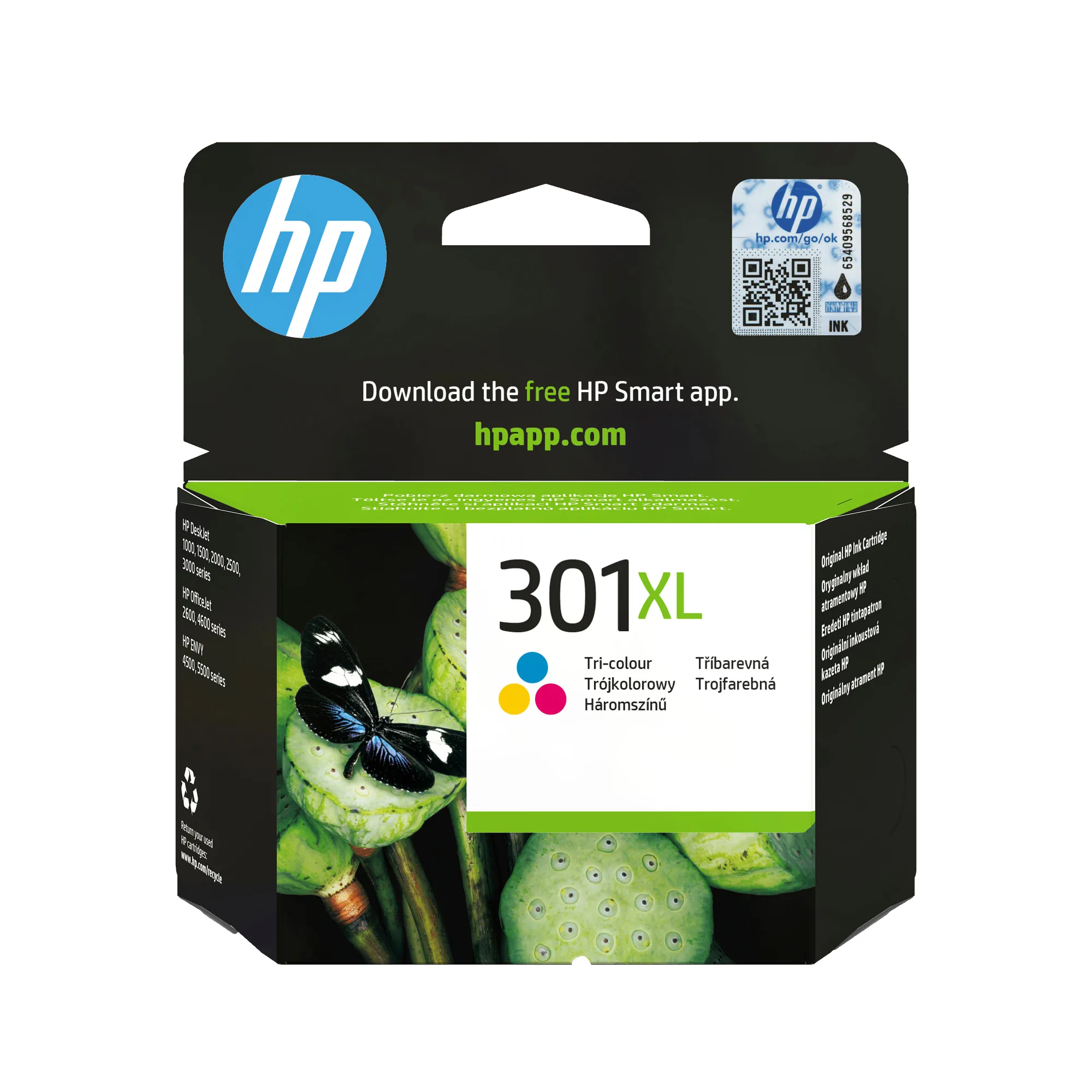 HP 301XL - 6 ml - Vysoká výtěžnost - barva (azurová, purpurová, žlutá) - originální - inkoustová cartridge - pro HP DeskJet 1000, 1010, 1050 AiO, 1050A AiO, 1510 AiO, 2000, 2050 AiO, 2050A AiO, 2510 AiO, 2540 AiO, 3000, 3050 AiO, 3050A eAiO, 3510 eAiO ser