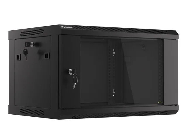 LANBERG RACK CABINET 19” WALL-MOUNT 6U/600X450 (FLAT PACK) V2 BLACK