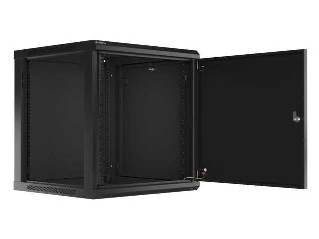 LANBERG RACK CABINET 19” WALL-MOUNT 12U/600X600 FOR SELF-ASSEMBLY WITH METAL DOOR BLACK (FLAT PACK)