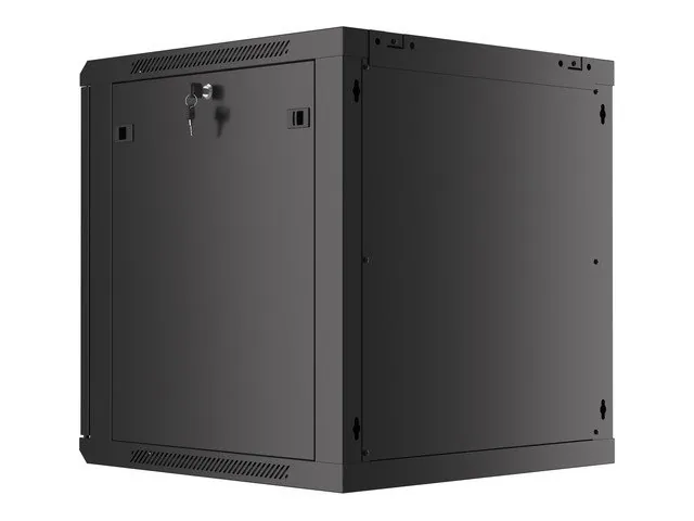 LANBERG RACK CABINET 19” WALL-MOUNT 12U/600X600 FOR SELF-ASSEMBLY WITH METAL DOOR BLACK (FLAT PACK)