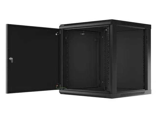 LANBERG RACK CABINET 19” WALL-MOUNT 12U/600X600 FOR SELF-ASSEMBLY WITH METAL DOOR BLACK (FLAT PACK)