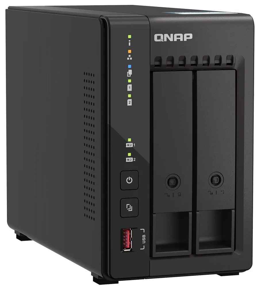QNAP TS-253E-8G (4core 2,6GHz, 8GB RAM, 2x SATA, 2x M.2 NVMe slot, 2x HDMI 4K, 2x 2,5GbE, 4x USB)