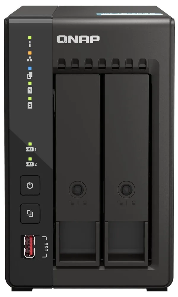 QNAP TS-253E-8G (4core 2,6GHz, 8GB RAM, 2x SATA, 2x M.2 NVMe slot, 2x HDMI 4K, 2x 2,5GbE, 4x USB)