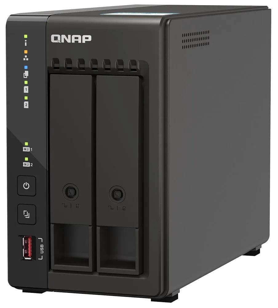 QNAP TS-253E-8G (4core 2,6GHz, 8GB RAM, 2x SATA, 2x M.2 NVMe slot, 2x HDMI 4K, 2x 2,5GbE, 4x USB)