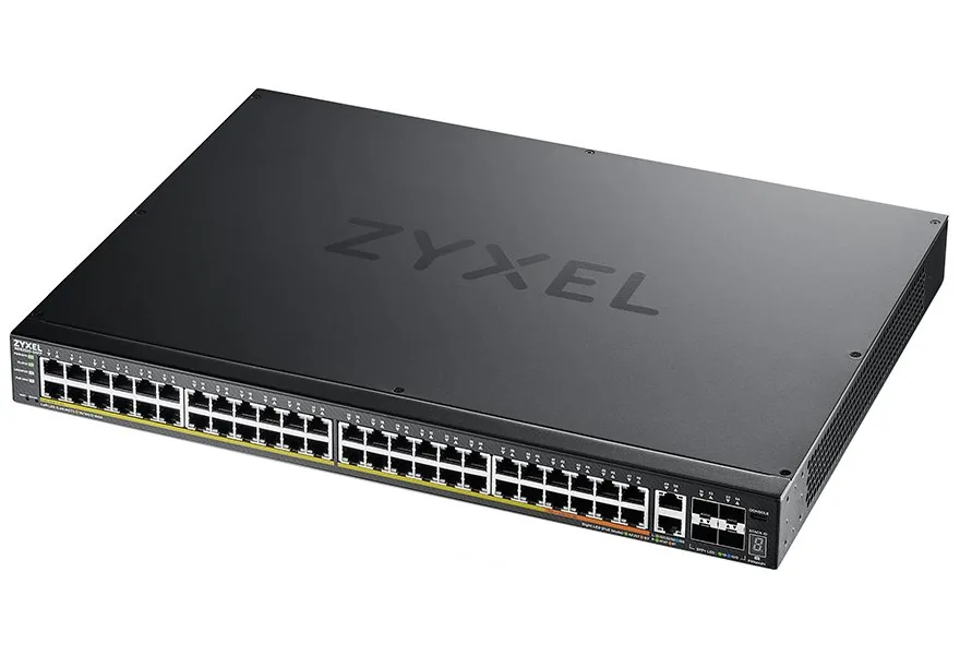Zyxel XGS2220 Series XGS2220-54FP - Přepínač - přístup L3, NebulaFLEX Cloud, 960 W - řízený - 48 x Gigabit Ethernet + 6 x 10 Gigabit (uplink) - desktop, Lze montovat do rozvaděče - PoE++ (960 W)