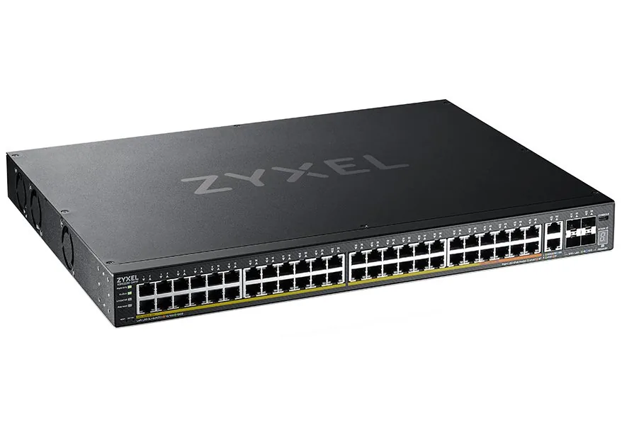 Zyxel XGS2220 Series XGS2220-54FP - Přepínač - přístup L3, NebulaFLEX Cloud, 960 W - řízený - 48 x Gigabit Ethernet + 6 x 10 Gigabit (uplink) - desktop, Lze montovat do rozvaděče - PoE++ (960 W)