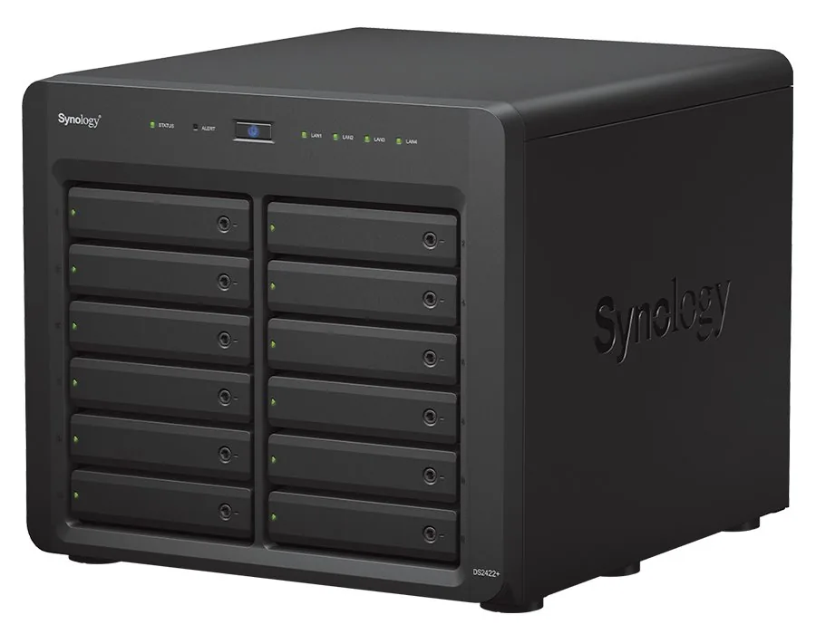 Synology Disk Station DS2422+ - Server NAS - 12 zásuvky - SATA 3Gb/s - RAID 0, 1, 5, 6, 10, JBOD - RAM 4 GB - Gigabit Ethernet - iSCSI podpora