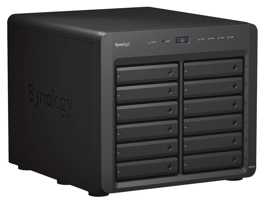 Synology Disk Station DS2422+ - Server NAS - 12 zásuvky - SATA 3Gb/s - RAID 0, 1, 5, 6, 10, JBOD - RAM 4 GB - Gigabit Ethernet - iSCSI podpora