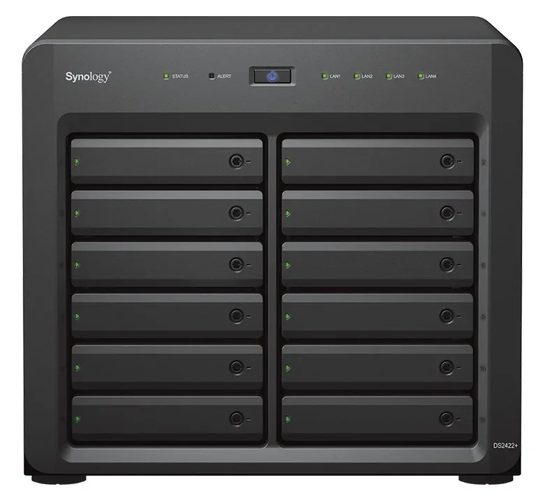 Synology Disk Station DS2422+ - Server NAS - 12 zásuvky - SATA 3Gb/s - RAID 0, 1, 5, 6, 10, JBOD - RAM 4 GB - Gigabit Ethernet - iSCSI podpora