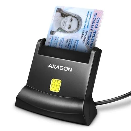 AXAGON CRE-SM4N, USB-A čtečka kontaktních karet Smart Card (eObčanka), stojánková, kabel 1.3 m