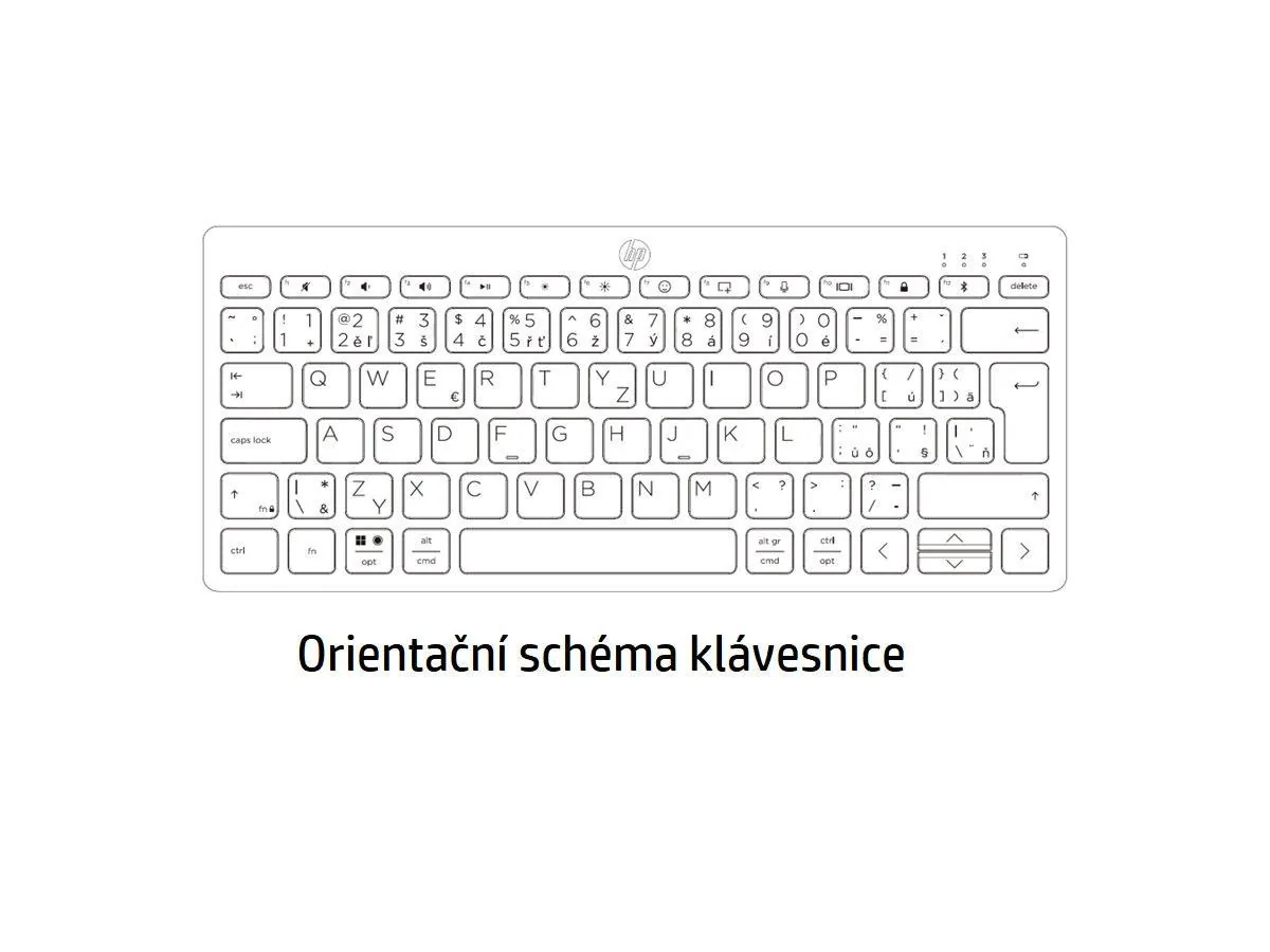 HP 350 klávesnice bezdrátová CZ/SK, černá bez numeriky, 2.4 [GHz]